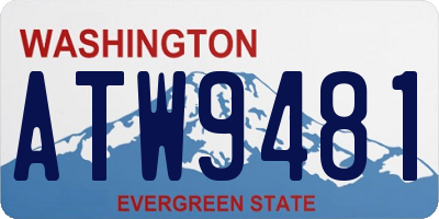 WA license plate ATW9481