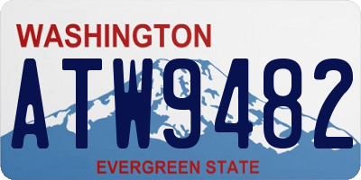 WA license plate ATW9482