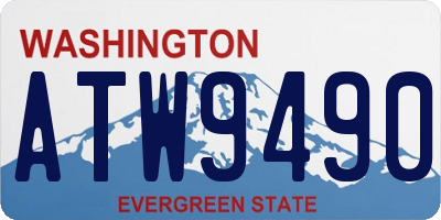 WA license plate ATW9490