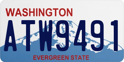WA license plate ATW9491