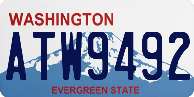 WA license plate ATW9492