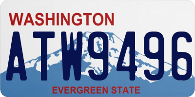 WA license plate ATW9496