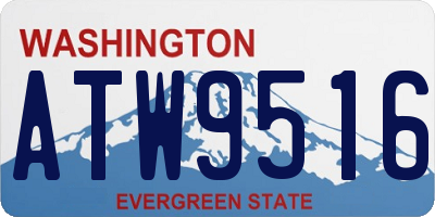 WA license plate ATW9516
