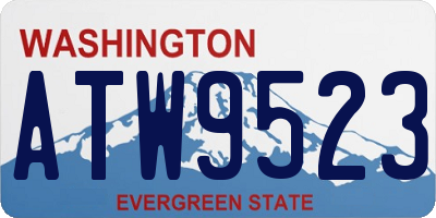 WA license plate ATW9523