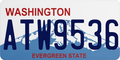 WA license plate ATW9536
