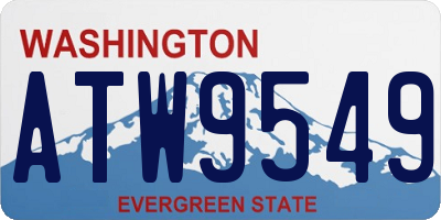 WA license plate ATW9549