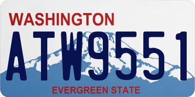 WA license plate ATW9551