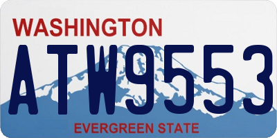 WA license plate ATW9553