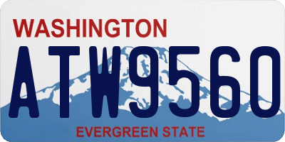 WA license plate ATW9560