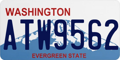 WA license plate ATW9562