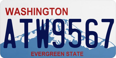WA license plate ATW9567