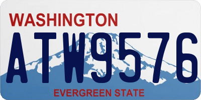 WA license plate ATW9576
