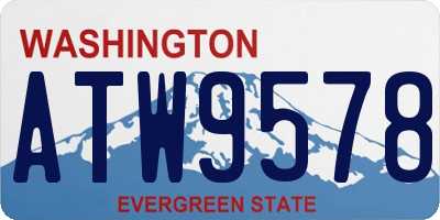 WA license plate ATW9578