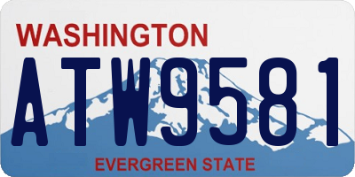 WA license plate ATW9581