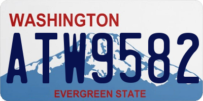 WA license plate ATW9582