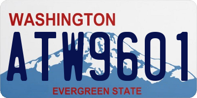 WA license plate ATW9601