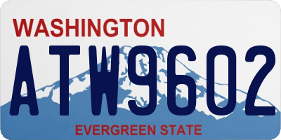 WA license plate ATW9602