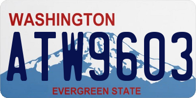 WA license plate ATW9603