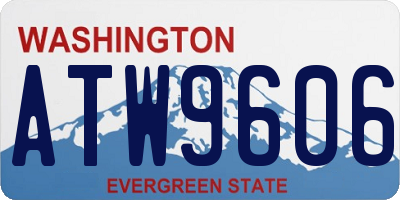 WA license plate ATW9606