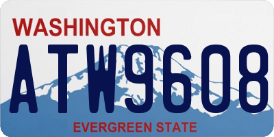 WA license plate ATW9608