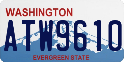 WA license plate ATW9610