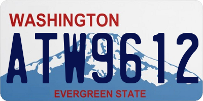 WA license plate ATW9612