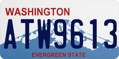WA license plate ATW9613