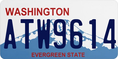 WA license plate ATW9614