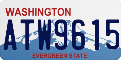 WA license plate ATW9615