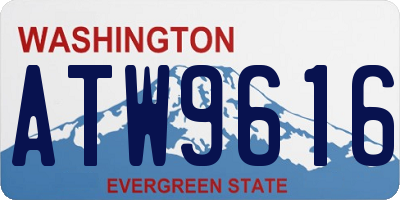 WA license plate ATW9616