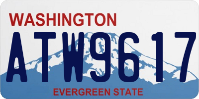 WA license plate ATW9617