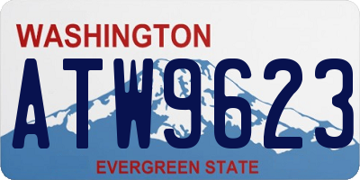 WA license plate ATW9623