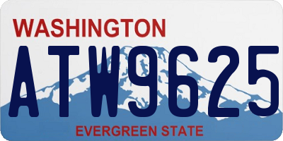 WA license plate ATW9625