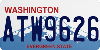 WA license plate ATW9626