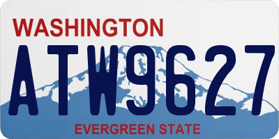 WA license plate ATW9627