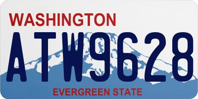 WA license plate ATW9628