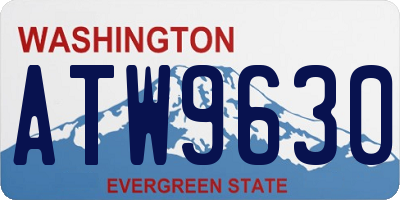 WA license plate ATW9630