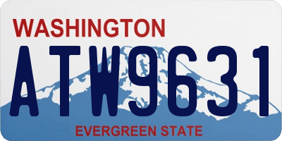 WA license plate ATW9631