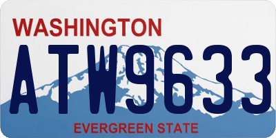 WA license plate ATW9633