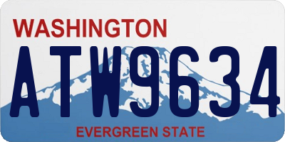 WA license plate ATW9634