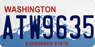 WA license plate ATW9635