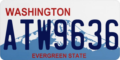 WA license plate ATW9636