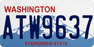WA license plate ATW9637