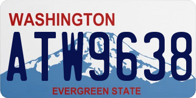 WA license plate ATW9638