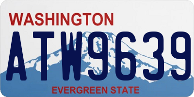 WA license plate ATW9639