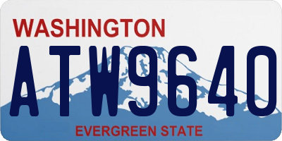 WA license plate ATW9640