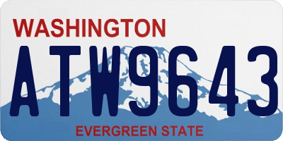 WA license plate ATW9643