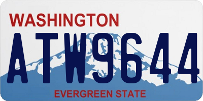 WA license plate ATW9644
