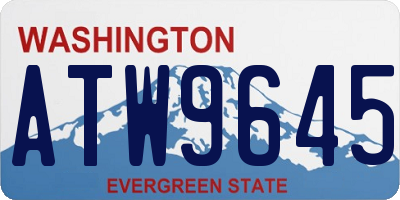 WA license plate ATW9645