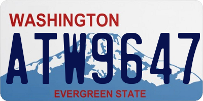 WA license plate ATW9647